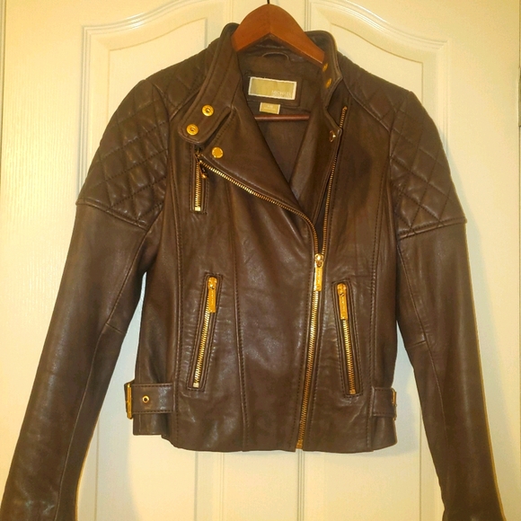 SOLD 100% leather Michael Kors jacket . like new - Picture 1 of 4